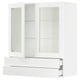 SEKTION / MAXIMERA Armoire murale+2ptes vitrées/2tir, blanc Enköping/blanc effet bois, 36x15x40 "
