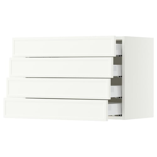 SEKTION / MAXIMERA Armoire murale 4 tiroirs, blanc/Aspudden blanc mat, 30x15x20 "