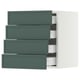 SEKTION / MAXIMERA Armoire murale 4 tiroirs, blanc/Aspudden gris-vert foncé, 18x15x20 "