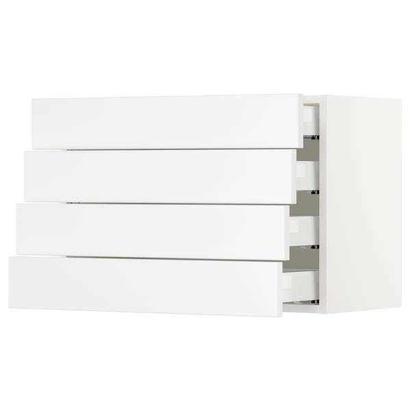 SEKTION / MAXIMERA Armoire murale 4 tiroirs, blanc/Axstad blanc mat, 30x15x20 "