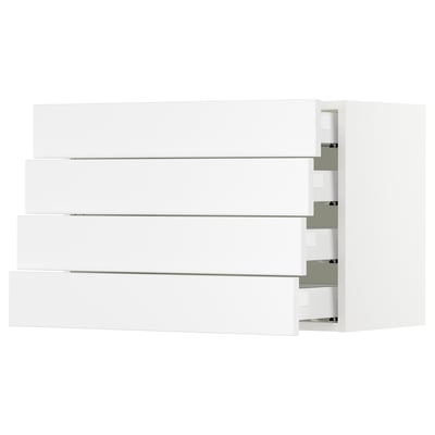SEKTION / MAXIMERA Armoire murale 4 tiroirs, blanc/Axstad blanc mat, 30x15x20 "