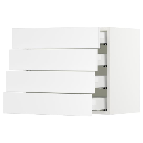 SEKTION / MAXIMERA Armoire murale 4 tiroirs, blanc/Axstad blanc mat, 24x15x20 "