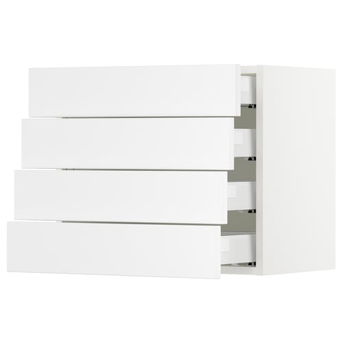 SEKTION / MAXIMERA Armoire murale 4 tiroirs, blanc/Axstad blanc mat, 24x15x20 "
