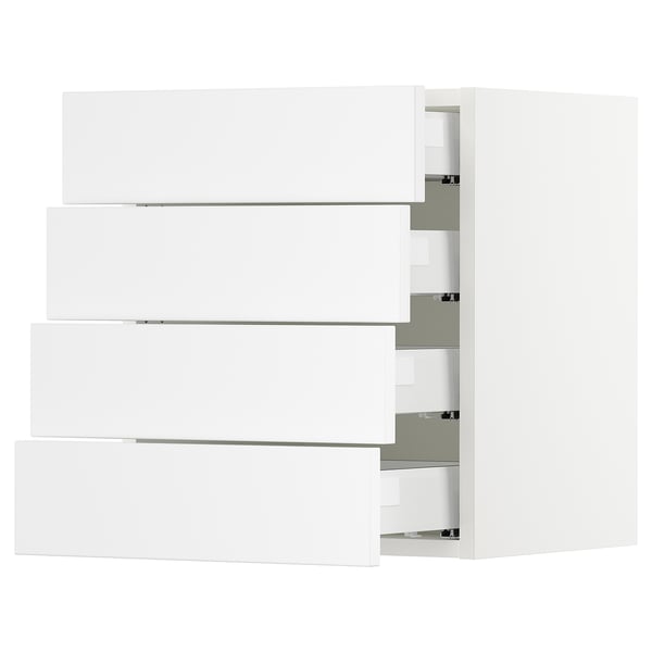 SEKTION / MAXIMERA Armoire murale 4 tiroirs, blanc/Axstad blanc mat, 18x15x20 "