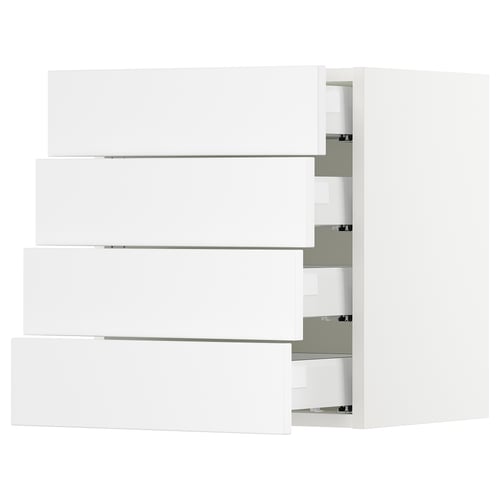 SEKTION / MAXIMERA Armoire murale 4 tiroirs, blanc/Axstad blanc mat, 18x15x20 "