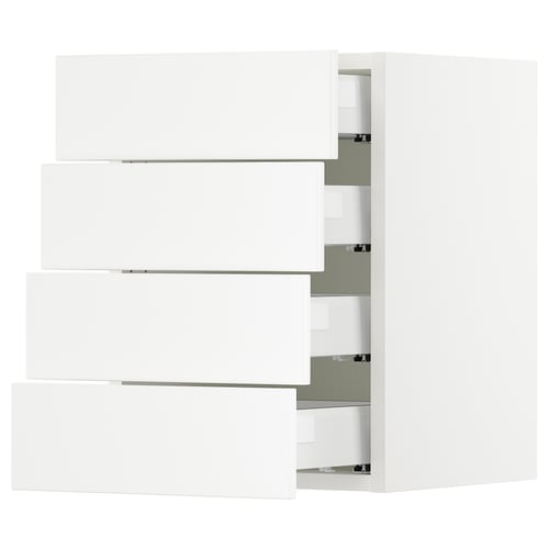 SEKTION / MAXIMERA Armoire murale 4 tiroirs, blanc/Axstad blanc mat, 15x15x20 "