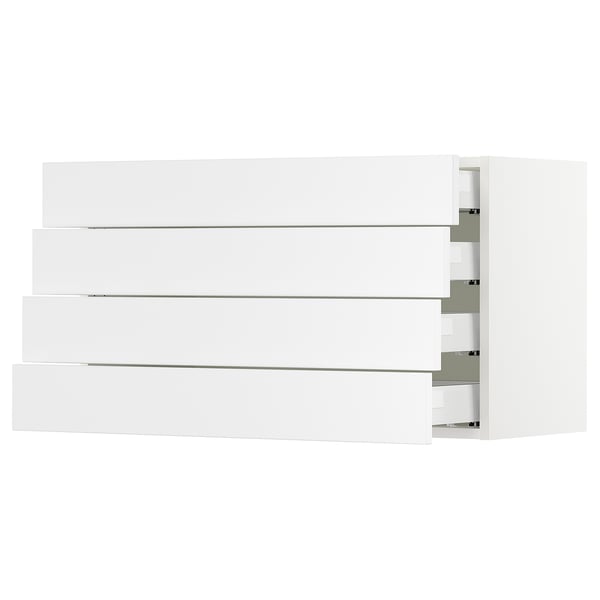SEKTION / MAXIMERA Armoire murale 4 tiroirs, blanc/Axstad blanc mat, 36x15x20 "