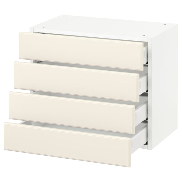 SEKTION / MAXIMERA Armoire murale 4 tiroirs, blanc/Bodbyn blanc cassé, 24x15x20 "