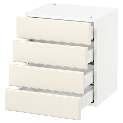 SEKTION / MAXIMERA Armoire murale 4 tiroirs, blanc/Bodbyn blanc cassé, 18x15x20 "
