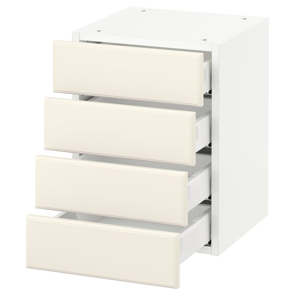 SEKTION / MAXIMERA Armoire murale 4 tiroirs, blanc/Bodbyn blanc cassé, 15x15x20 "