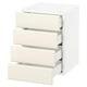 SEKTION / MAXIMERA Armoire murale 4 tiroirs, blanc/Bodbyn blanc cassé, 15x15x20 "