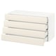 SEKTION / MAXIMERA Armoire murale 4 tiroirs, blanc/Bodbyn blanc cassé, 36x15x20 "