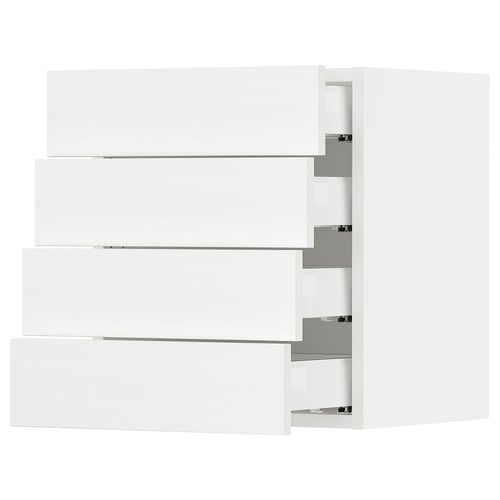 SEKTION / MAXIMERA Armoire murale 4 tiroirs, blanc Enköping/blanc effet bois, 18x15x20 "