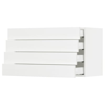 SEKTION / MAXIMERA Armoire murale 4 tiroirs, blanc Enköping/blanc effet bois, 36x15x20 "
