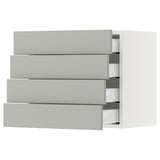 SEKTION / MAXIMERA Armoire murale 4 tiroirs, blanc/Havstorp gris clair, 24x15x20 "