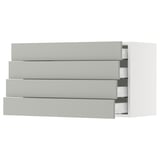 SEKTION / MAXIMERA Armoire murale 4 tiroirs, blanc/Havstorp gris clair, 36x15x20 "