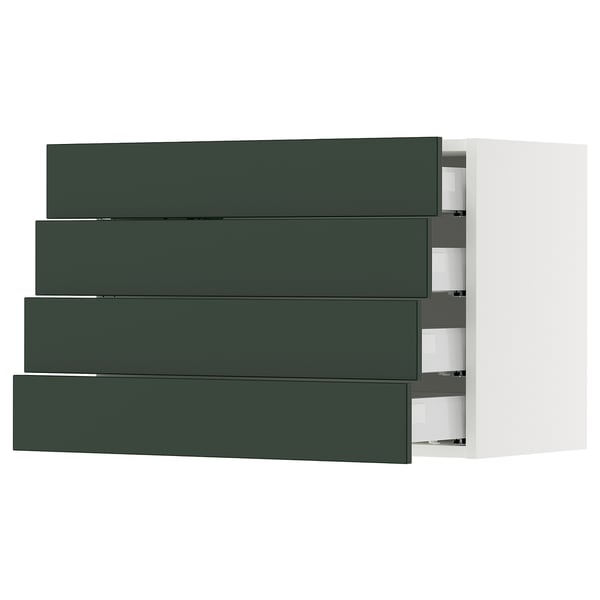 SEKTION / MAXIMERA Armoire murale 4 tiroirs, blanc/Havstorp vert profond, 30x15x20 "