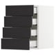 SEKTION / MAXIMERA Armoire murale 4 tiroirs, blanc/Lerhyttan teinté noir, 15x15x20 "