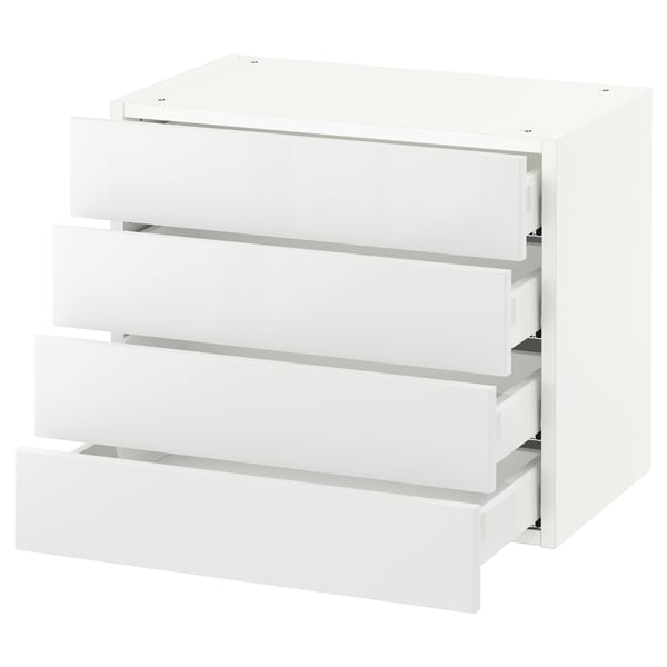 SEKTION / MAXIMERA Armoire murale 4 tiroirs, blanc/Ringhult blanc, 24x15x20 "