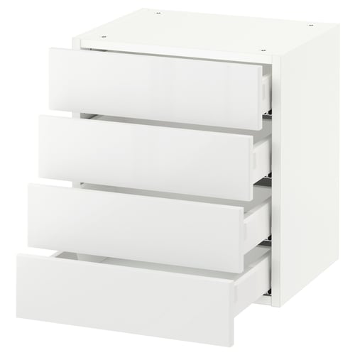 SEKTION / MAXIMERA Armoire murale 4 tiroirs, blanc/Ringhult blanc, 18x15x20 "
