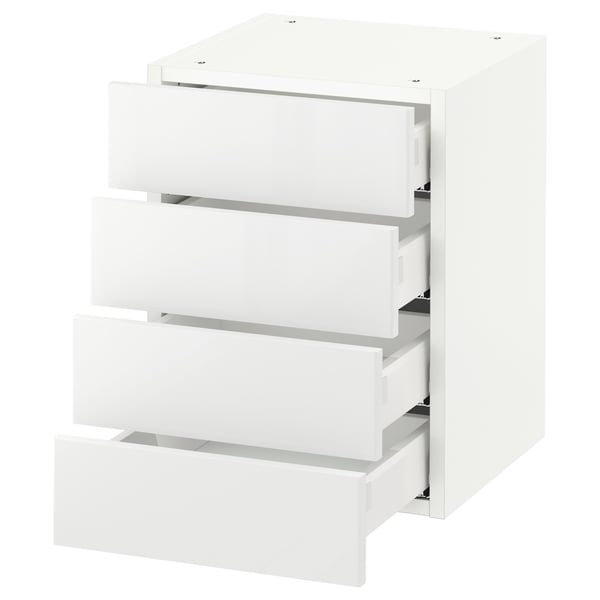SEKTION / MAXIMERA Armoire murale 4 tiroirs, blanc/Ringhult blanc, 15x15x20 "