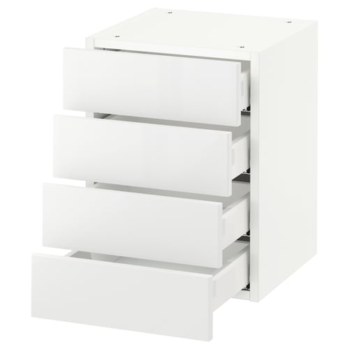 SEKTION / MAXIMERA Armoire murale 4 tiroirs, blanc/Ringhult blanc, 15x15x20 "