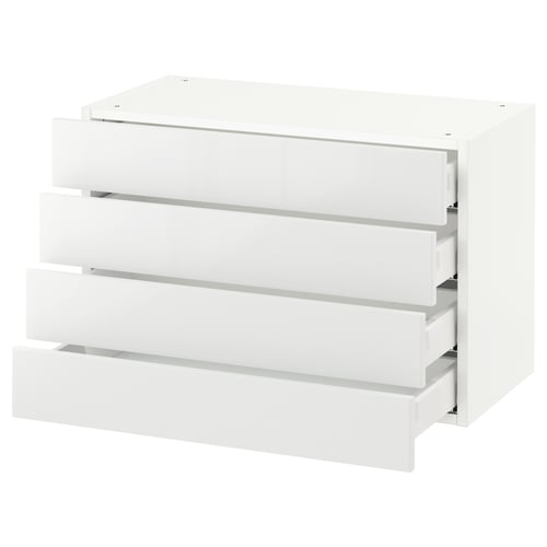 SEKTION / MAXIMERA Armoire murale 4 tiroirs, blanc/Ringhult blanc, 30x15x20 "