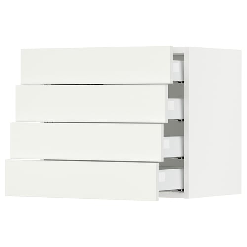 SEKTION / MAXIMERA Armoire murale 4 tiroirs, blanc/Vallstena blanc, 24x15x20 "