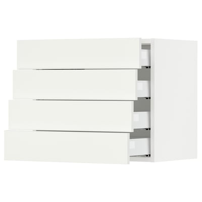 SEKTION / MAXIMERA Armoire murale 4 tiroirs, blanc/Vallstena blanc, 24x15x20 "
