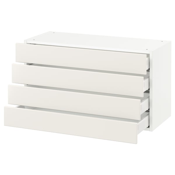 SEKTION / MAXIMERA Armoire murale 4 tiroirs, blanc/Veddinge blanc, 36x15x20 "