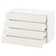 SEKTION / MAXIMERA Armoire murale 4 tiroirs, blanc/Veddinge blanc, 30x15x20 "