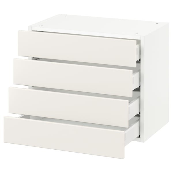 SEKTION / MAXIMERA Armoire murale 4 tiroirs, blanc/Veddinge blanc, 24x15x20 "
