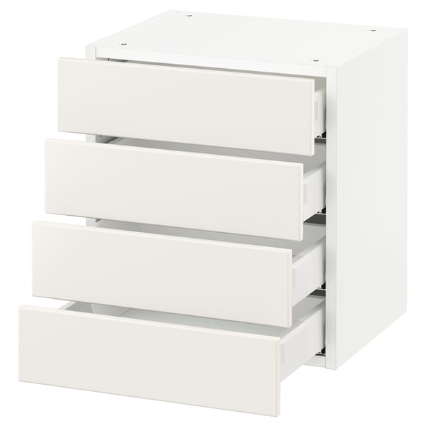 SEKTION / MAXIMERA Armoire murale 4 tiroirs, blanc/Veddinge blanc, 18x15x20 "