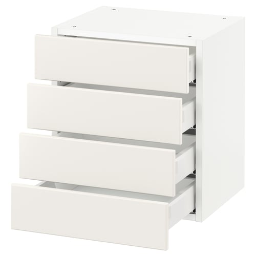 SEKTION / MAXIMERA Armoire murale 4 tiroirs, blanc/Veddinge blanc, 18x15x20 "