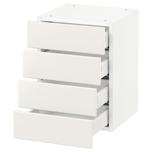 SEKTION / MAXIMERA Armoire murale 4 tiroirs, blanc/Veddinge blanc, 15x15x20 "