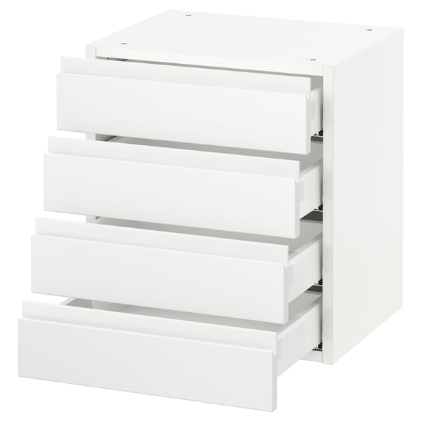 SEKTION / MAXIMERA Armoire murale 4 tiroirs, blanc/Voxtorp blanc mat, 18x15x20 "