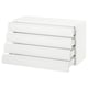 SEKTION / MAXIMERA Armoire murale 4 tiroirs, blanc/Voxtorp blanc mat, 36x15x20 "
