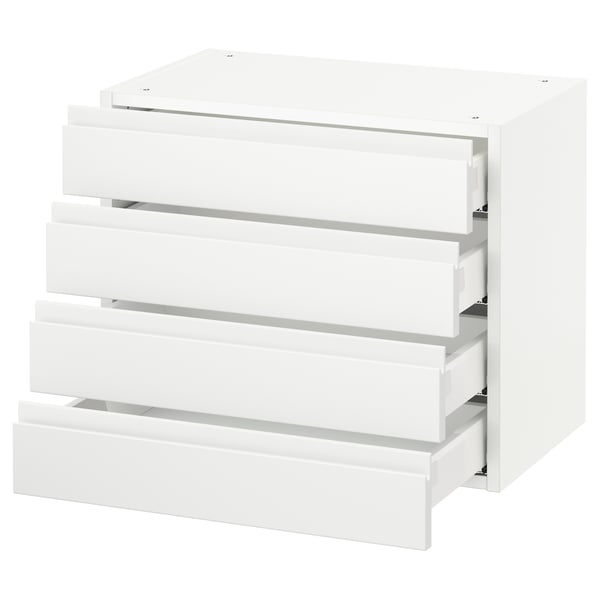 SEKTION / MAXIMERA Armoire murale 4 tiroirs, blanc/Voxtorp blanc mat, 24x15x20 "