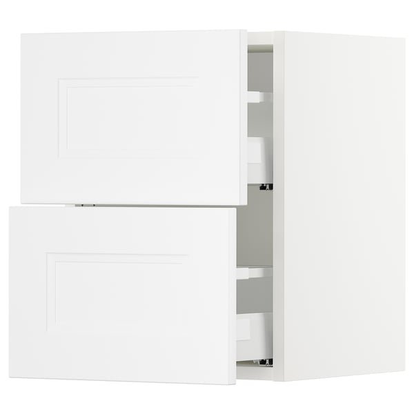 SEKTION / MAXIMERA Armoire murale à 2 tiroirs, blanc/Axstad blanc mat, 15x15x20 "
