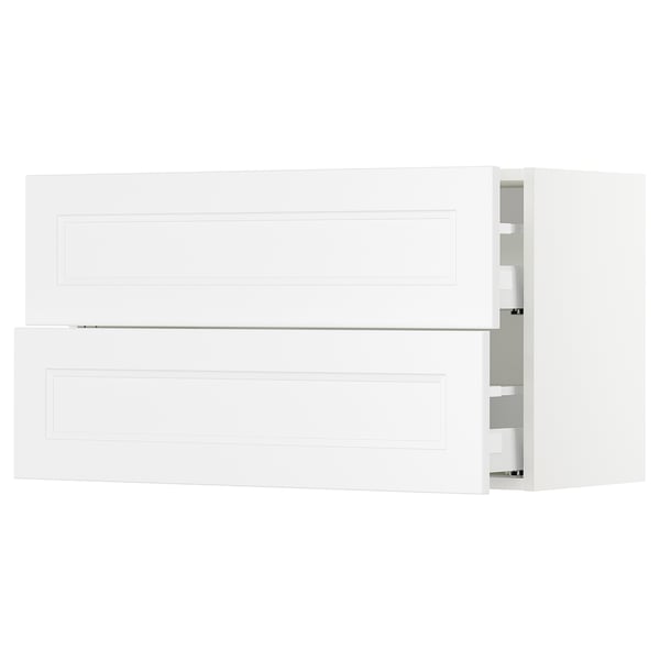SEKTION / MAXIMERA Armoire murale à 2 tiroirs, blanc/Axstad blanc mat, 36x15x20 "