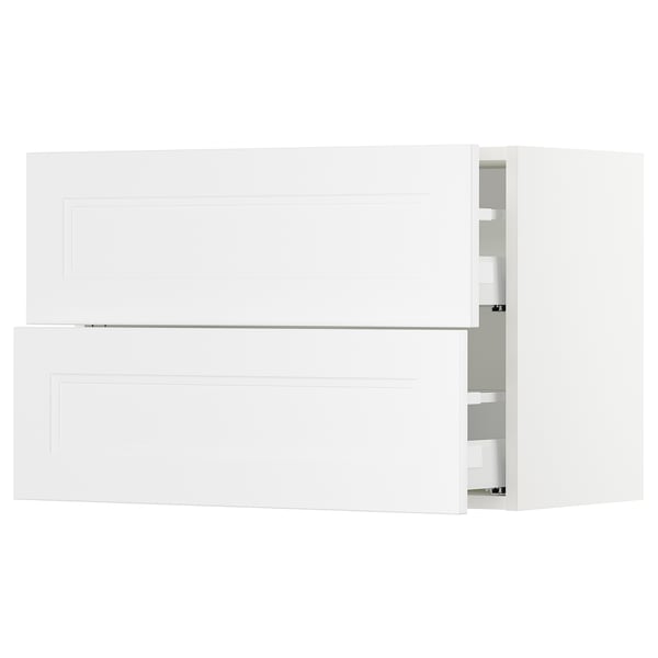 SEKTION / MAXIMERA Armoire murale à 2 tiroirs, blanc/Axstad blanc mat, 30x15x20 "