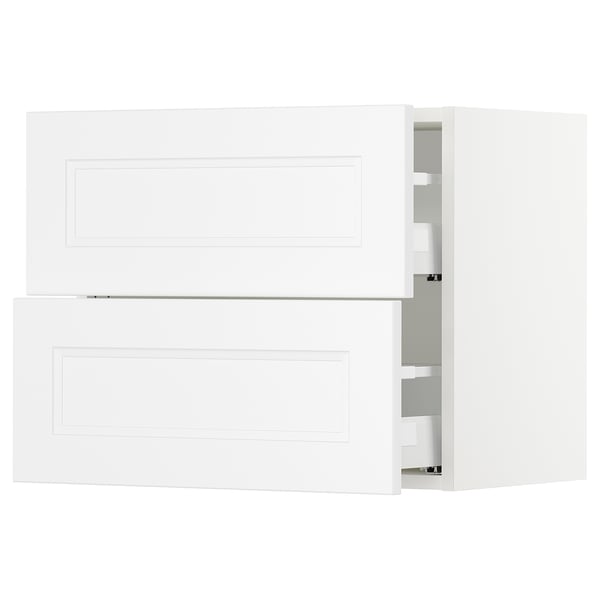 SEKTION / MAXIMERA Armoire murale à 2 tiroirs, blanc/Axstad blanc mat, 24x15x20 "