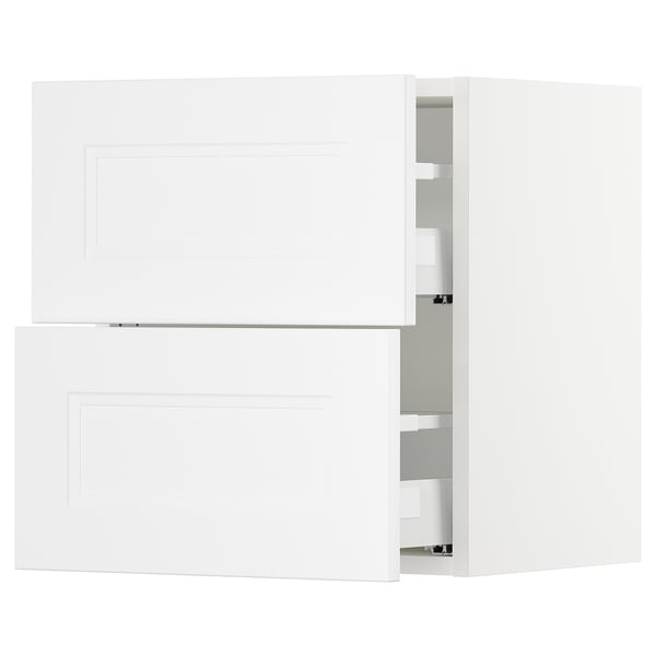 SEKTION / MAXIMERA Armoire murale à 2 tiroirs, blanc/Axstad blanc mat, 18x15x20 "