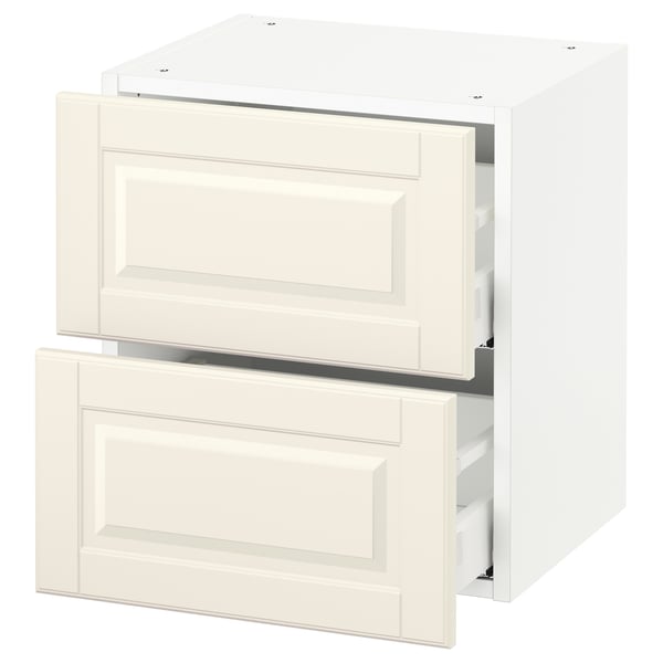SEKTION / MAXIMERA Armoire murale à 2 tiroirs, blanc/Bodbyn blanc cassé, 18x15x20 "