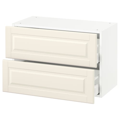 SEKTION / MAXIMERA Armoire murale à 2 tiroirs, blanc/Bodbyn blanc cassé, 30x15x20 "