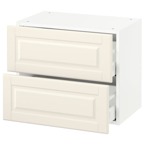 SEKTION / MAXIMERA Armoire murale à 2 tiroirs, blanc/Bodbyn blanc cassé, 24x15x20 "