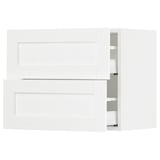 SEKTION / MAXIMERA Armoire murale à 2 tiroirs, blanc Enköping/blanc effet bois, 24x15x20 "