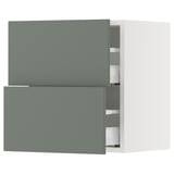SEKTION / MAXIMERA Armoire murale à 2 tiroirs, blanc/Nickebo gris -vert mat, 18x15x20 "
