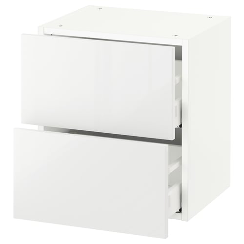 SEKTION / MAXIMERA Armoire murale à 2 tiroirs, blanc/Ringhult blanc, 18x15x20 "