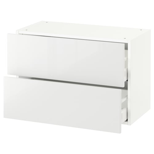 SEKTION / MAXIMERA Armoire murale à 2 tiroirs, blanc/Ringhult blanc, 30x15x20 "